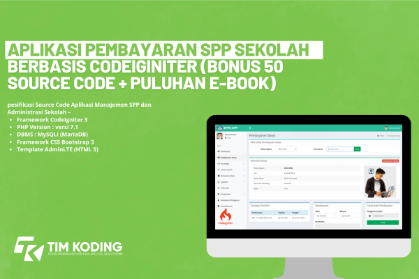 Sistem Informasi Pembayaran SPP CodeIgniter