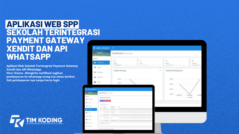 Aplikasi Web Sekolah Terintegrasi Payment Gateway Xendit dan API WhatsApp