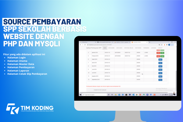 Aplikasi Pembayaran SPP Sekolah Adalah Sebuah sistem pembayaran spp sekolah sederhana