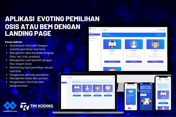 Aplikasi E-Voting Pemilihan Osis atau BEM Dengan Landing Page