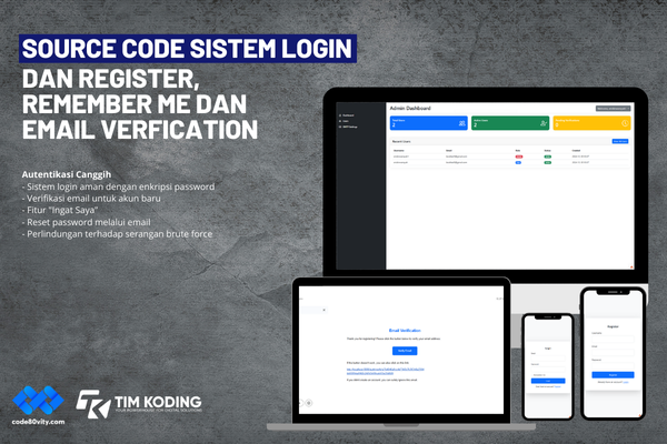 Source Code SecureAuth Pro - Sistem Autentikasi Terpadu Sistem Login dan Register, Remember Me dan Email Verfication CI4