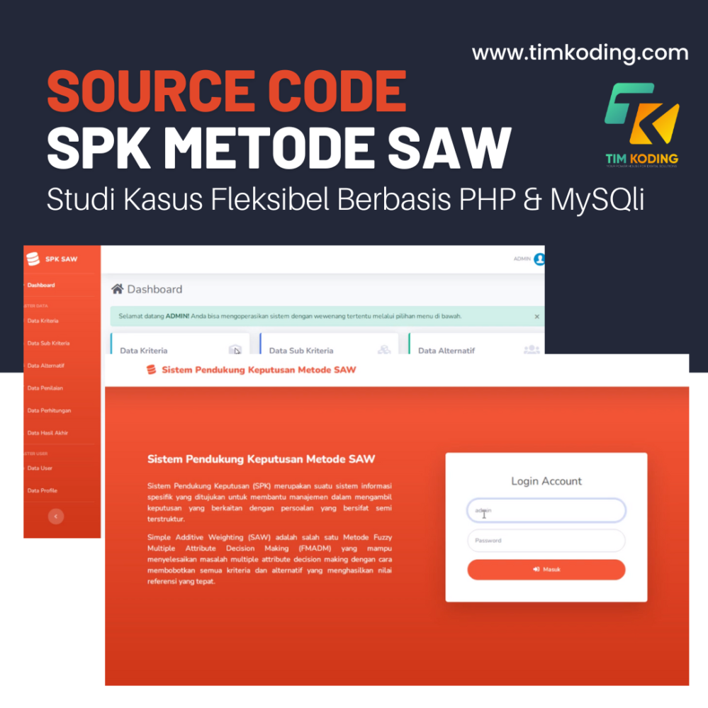 Source Code Aplikasi Sistem Pendukung Keputusan (SPK) Metode SAW