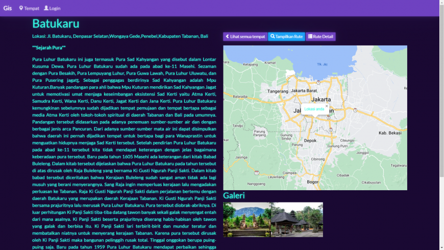 Aplikasi GIS Berbasis Website (Rute Penunjuk Lokasi)