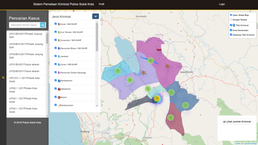 Source Code Sistem Informasi Geografis ( GIS ) pemetaan kasus berbasis web