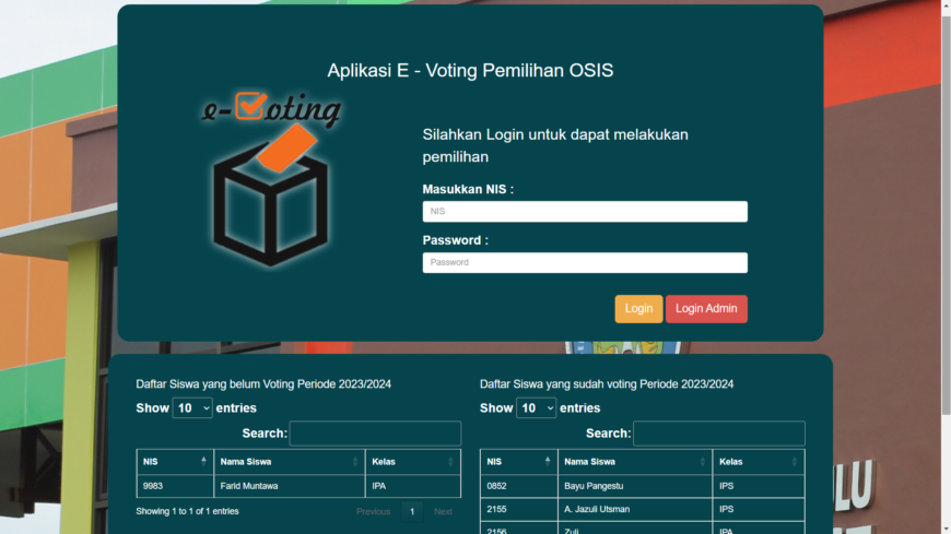 APLIKASI E-VOTING PEMILIHAN OSIS BERBASIS WEBSITE – UPDATED